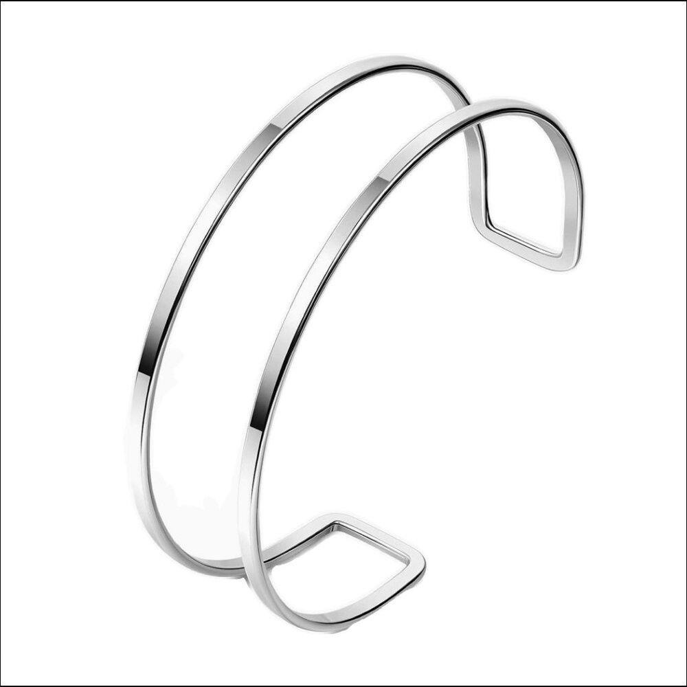 ADJUSTABLE SILVER UPPER-ARM CUFF BANGLE NWT - Picture 2 of 8